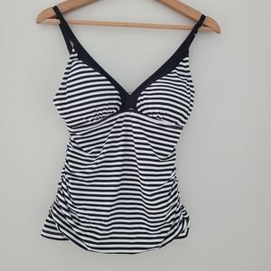 Tommy Bahama Swim Tankini Top Women Size XS tall striped